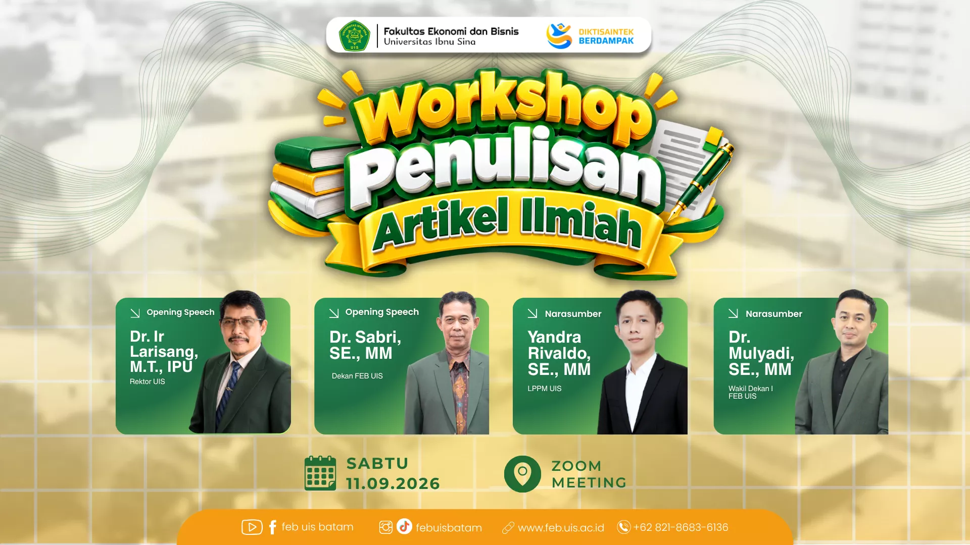 FEB UIS Gelar Pelatihan Penulisan Karya Ilmiah, Bekali Dosen dan Mahasiswa Hadapi Tugas Akhir