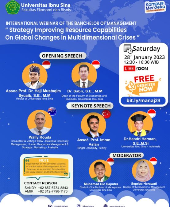 INTERNATIONAL WEBINAR OF THE BANCHELOR OF MANAGEMENT  FACULTY OF ECONOMICS AND BUSINESS IBNU SINA UNIVERSITY “Strategi improving Resource Capabilities On Global Changes In Multidimensional  Crises”