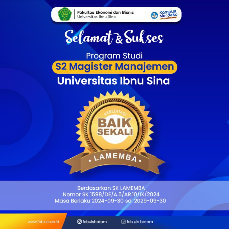 Program Studi S2 Magister Manajemen Universitas Ibnu Sina Raih Akreditasi “Baik Sekali”