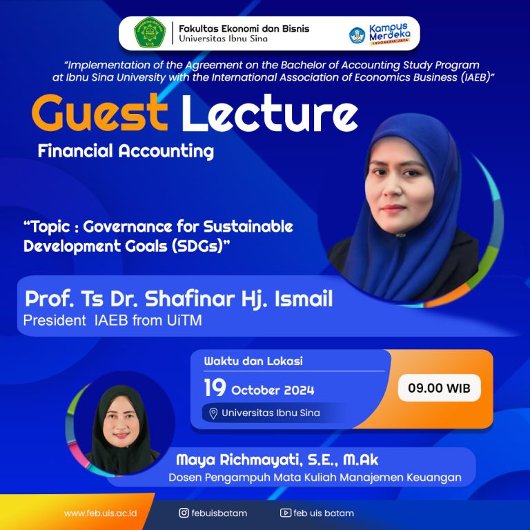 FEB-UIS Adakan Kuliah Tamu Bertajuk “Financing Model for Women Entrepreneurs” dan “Governance for Sustainable Development Goals (SDGs)”