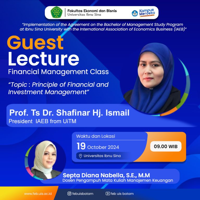 Kuliah Tamu Internasional: Prof. Dr. Shafinar Hj. Ismail Bahas Prinsip Manajemen Keuangan dan Investasi di Universitas Ibnu Sina