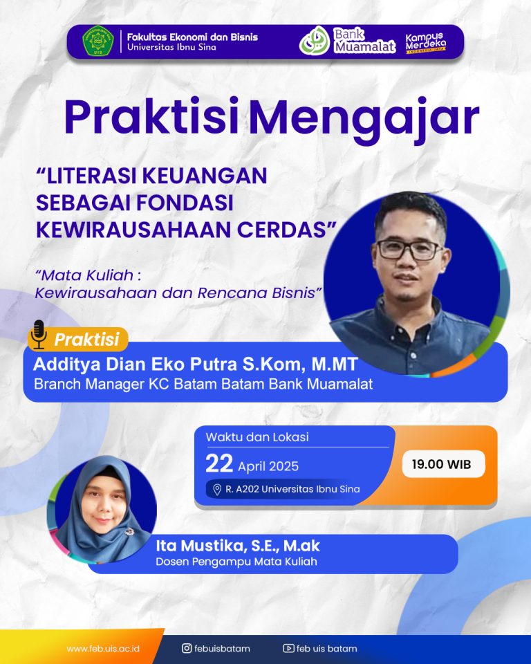 FEB Universitas Ibnu Sina Hadirkan Praktisi Bank Muamalat, Kupas Tuntas Literasi Keuangan dalam Kewirausahaan