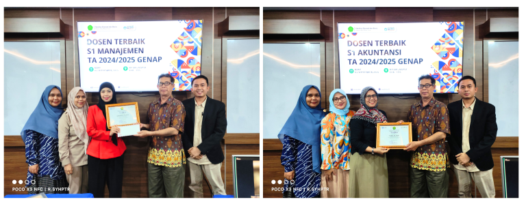 Fakultas Ekonomi dan Bisnis UIS Anugerahkan Penghargaan Dosen Terbaik Semester Genap TA 2024/2025